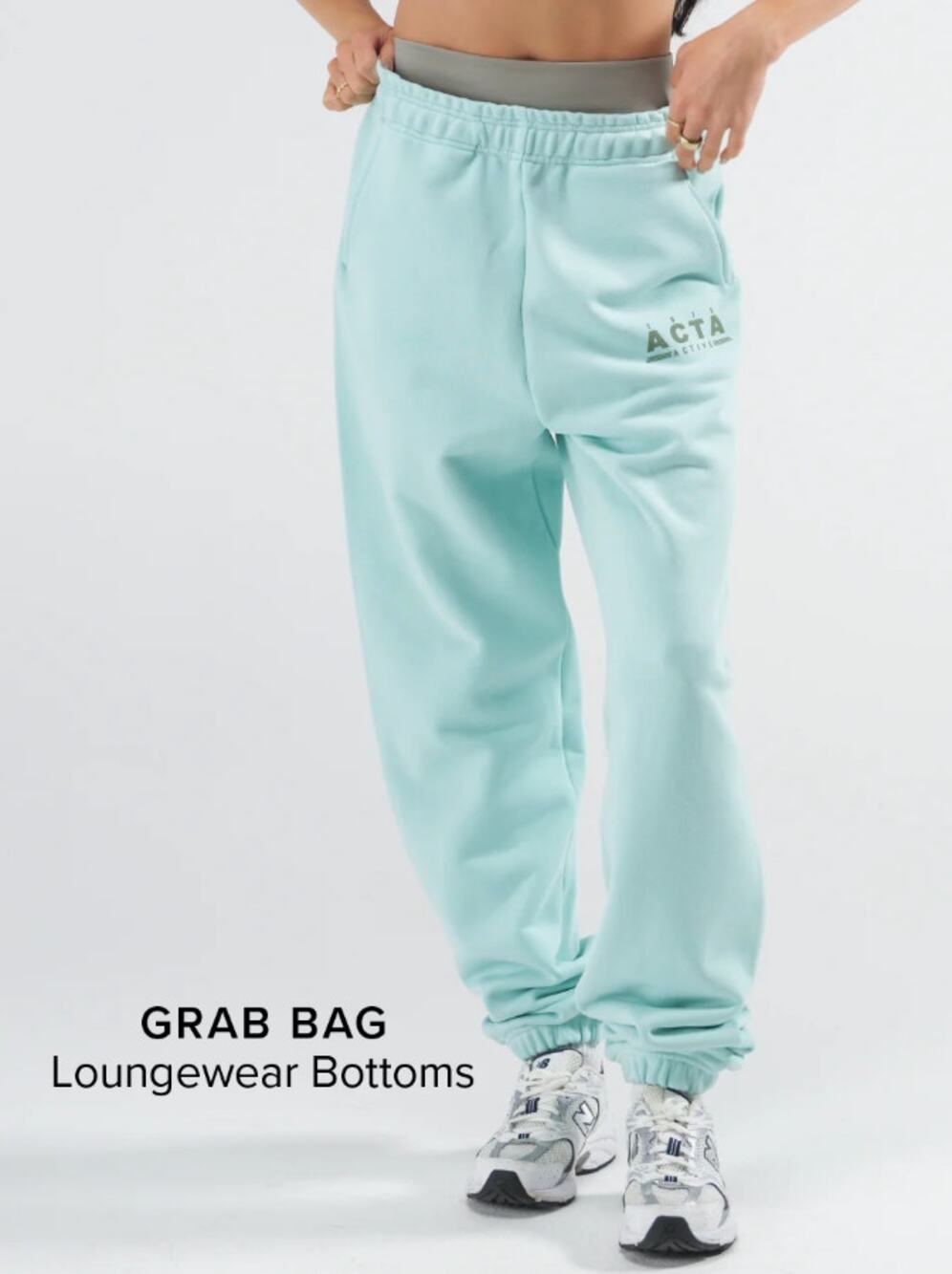 NWT ACTA Wear Essential Sweatpants Joggers Womens Size S Sky Mint Green $70